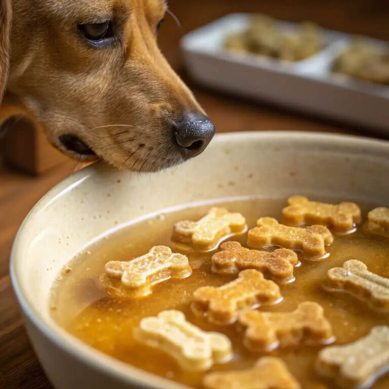 Homemade Chicken Broth Dog Treats for Added Flavor