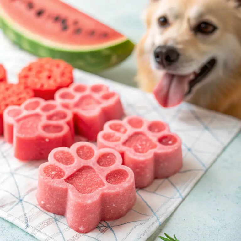 Homemade Frozen Watermelon Dog Treats for Summer